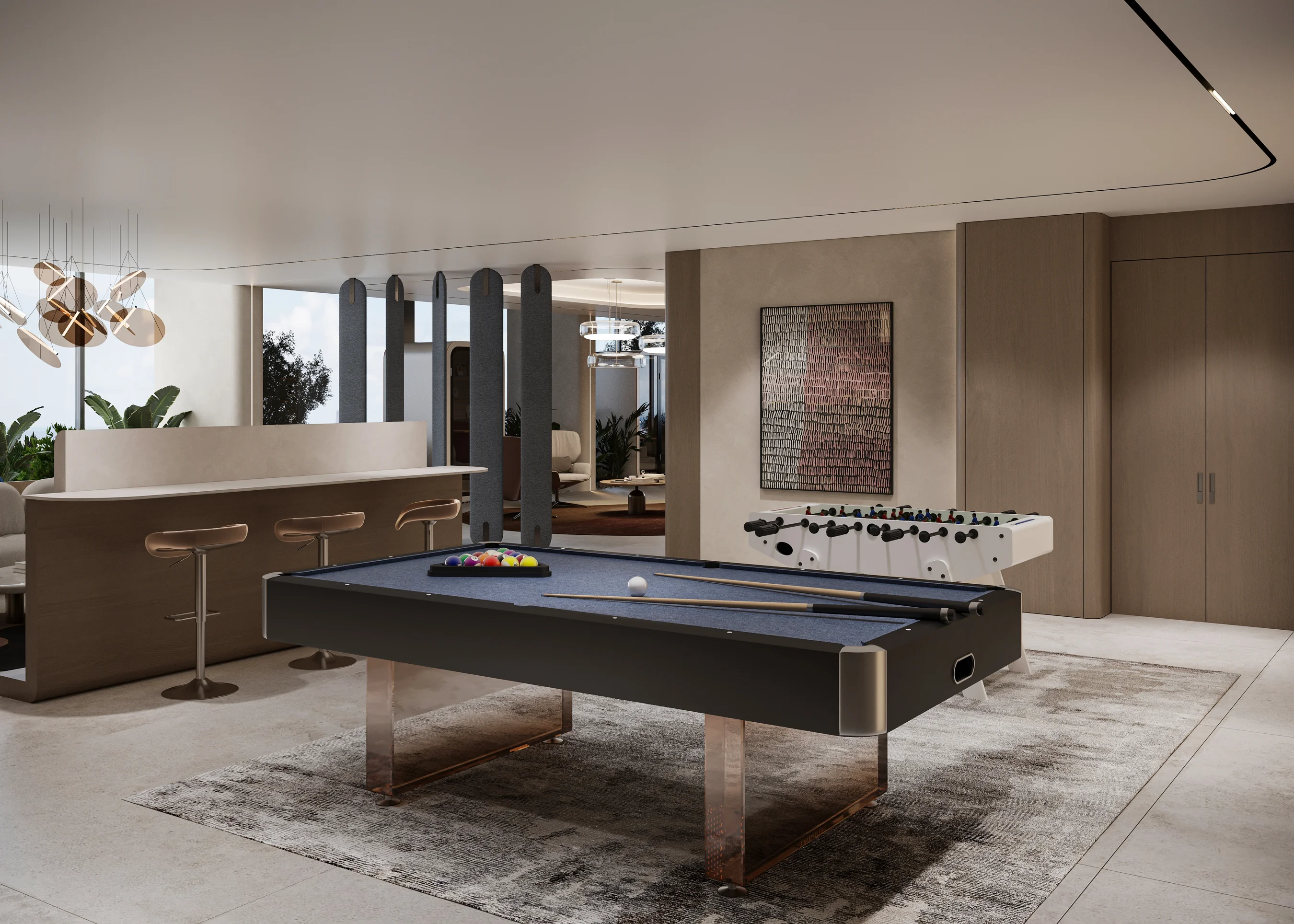 Entertainment lounge detail