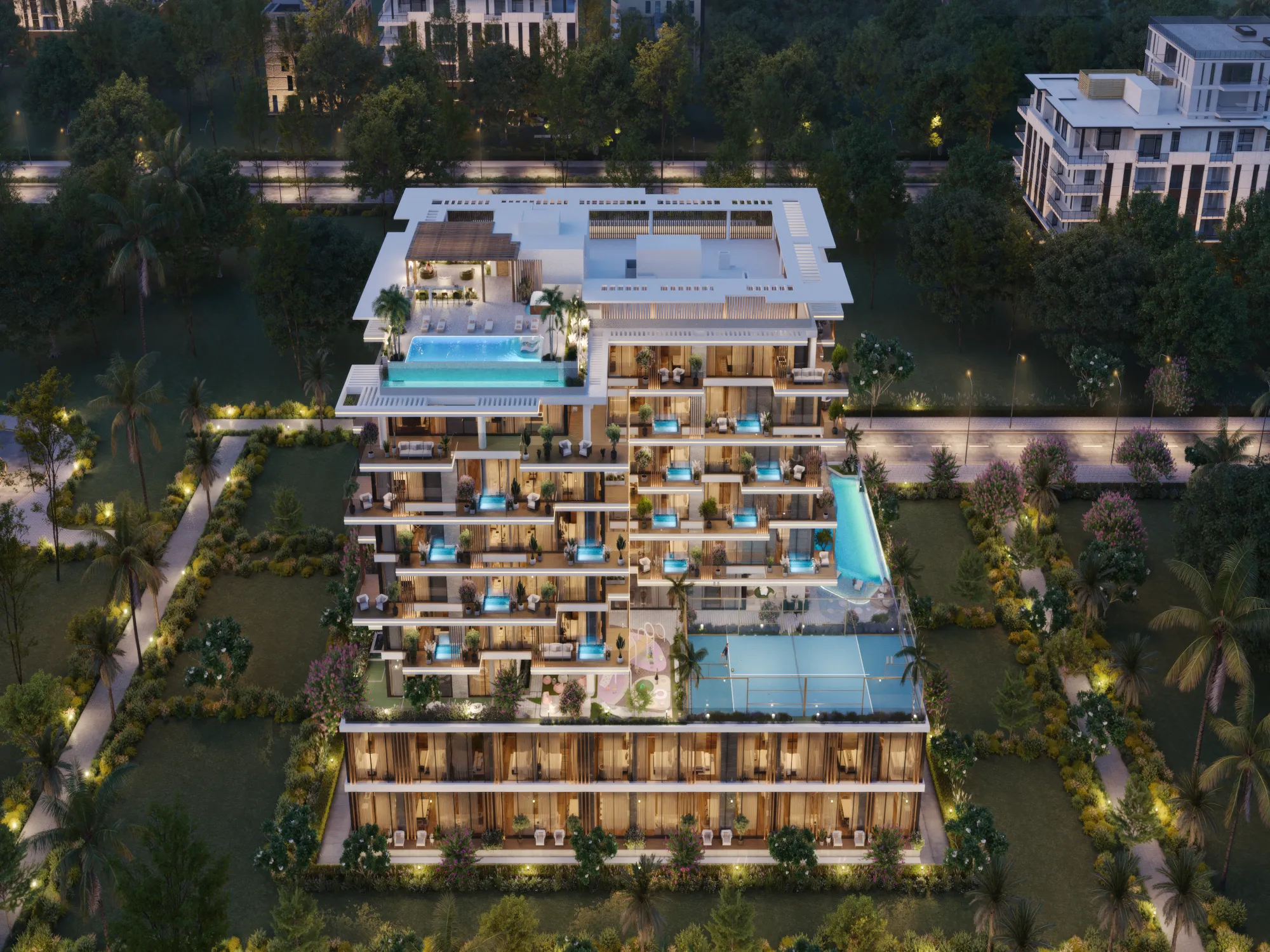 Aerial top view